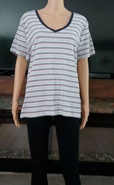 NEW Tommy Hilfiger Nautical Striped Women's XXL Short Sleeve Classic Fit Top